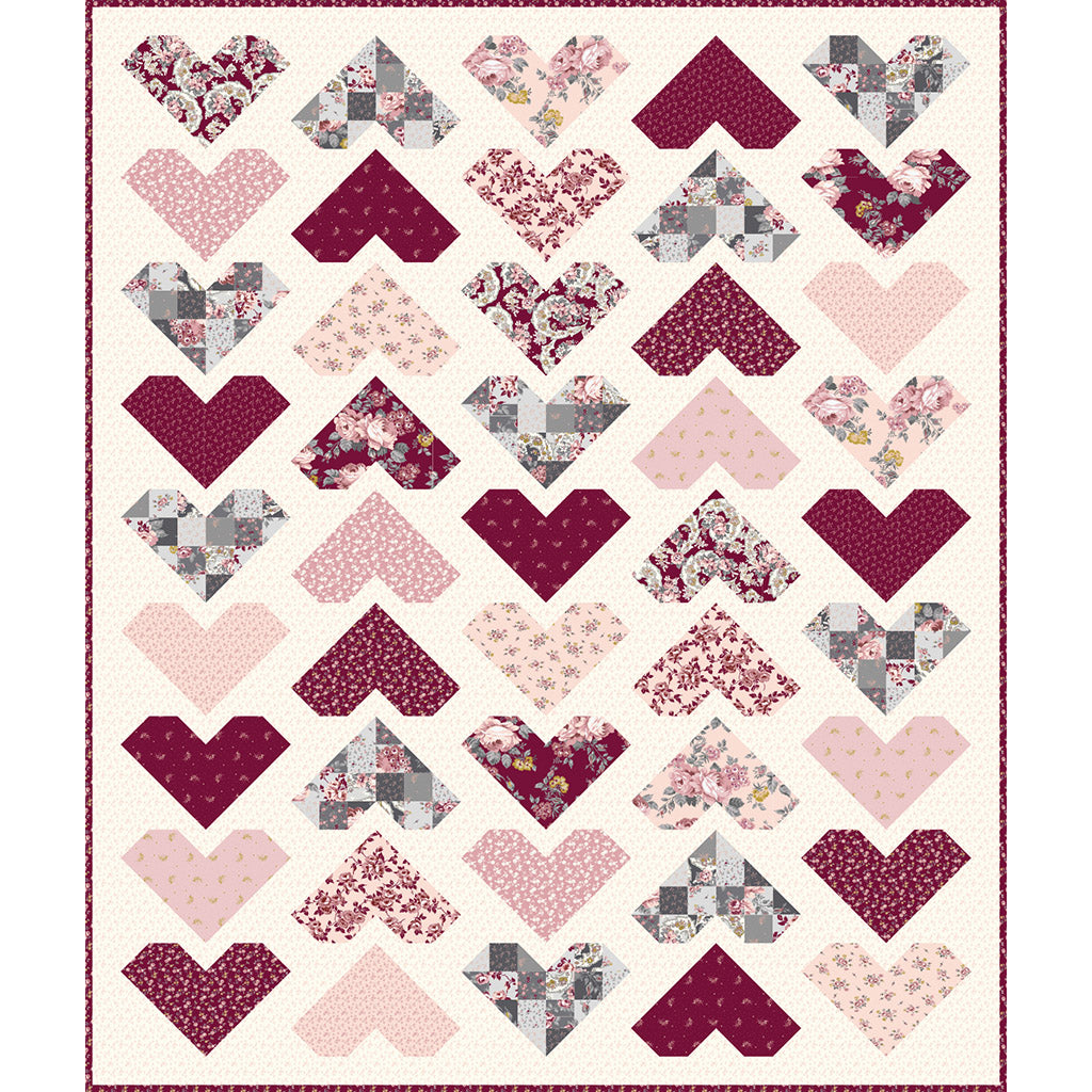 Quilt Labels set of 4 - PDF Pattern - heart, vines, and sewing supplie