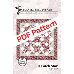 NEW! 9 Patch Stars PDF Quilt Pattern (PSD-403P)