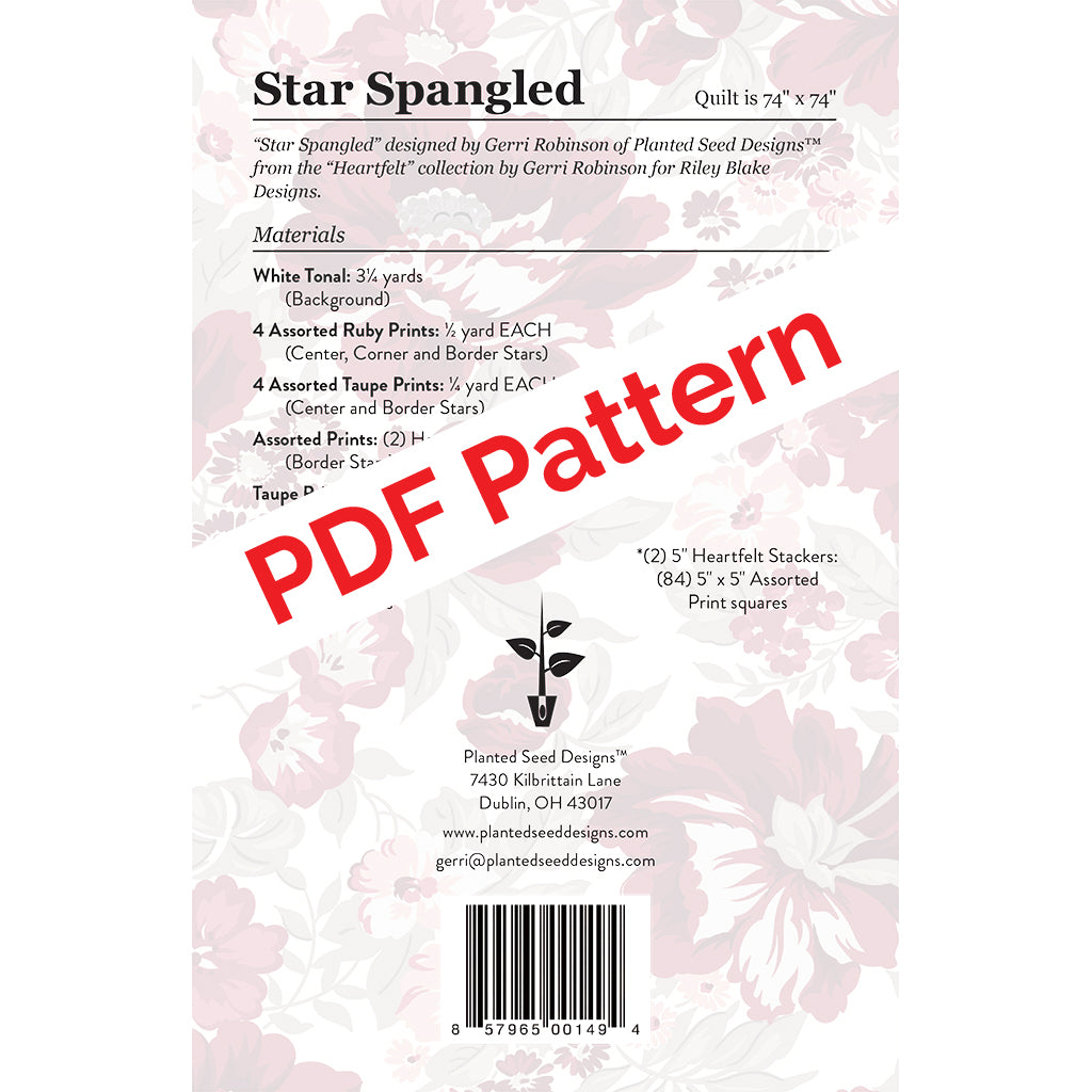 Star Spangled PDF Quilt Pattern (PSD-402P) – Planted Seed Designs