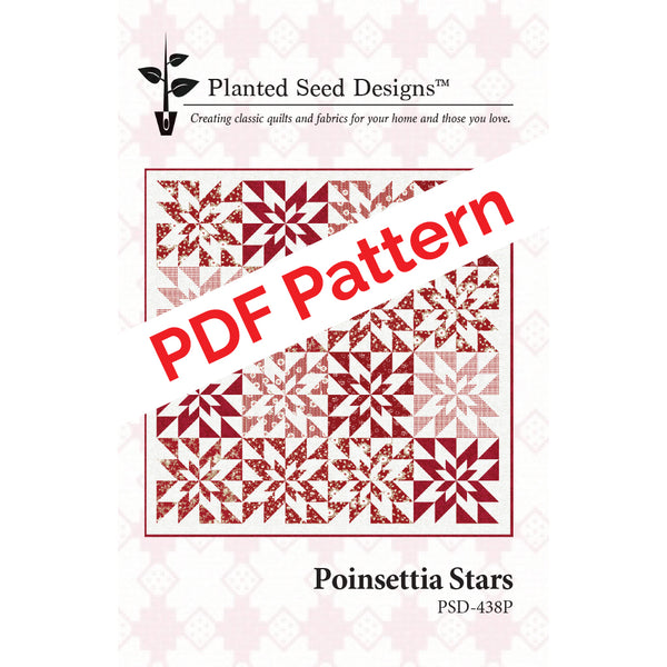 Poinsettia Stars PDF Quilt Pattern
