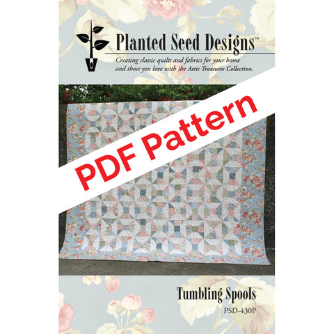 planted seed quilt designs Tumbling Spools PDF Quilt Pattern – Planted Seed Designs