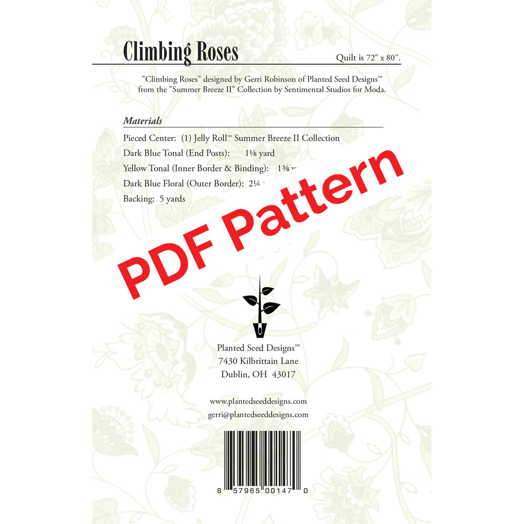 Climbing Roses PDF Quilt Pattern – Planted Seed Designs