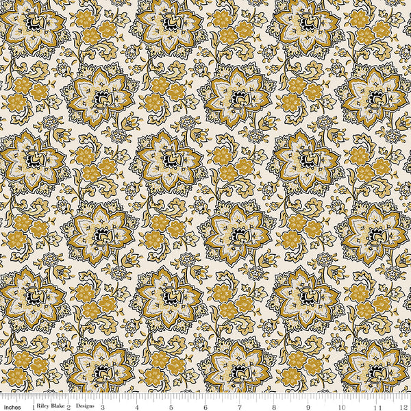 REMNANT:  2-3/4 yd Buttercup Blooms Floral Gold (C11152-Gold)