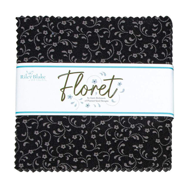 NEW!  Floret ALL BLACK 5" Stacker (42 pieces)