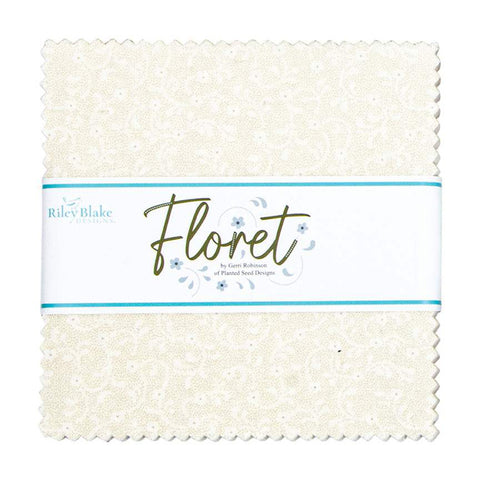 NEW!  Floret ALL CREAM 5" Stacker (42 pieces)