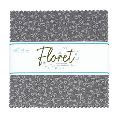Floret ALL GRAY 5" Stacker (42 pieces)