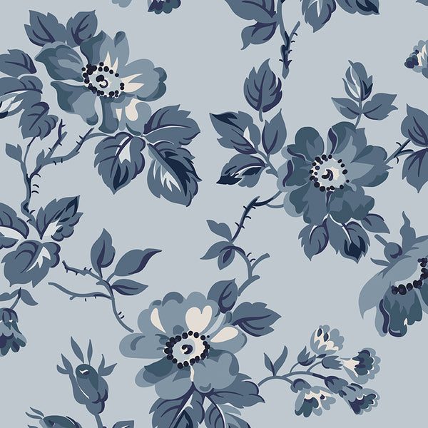 Midnight Garden Mist Wide Back Print (WB12548-Mist)